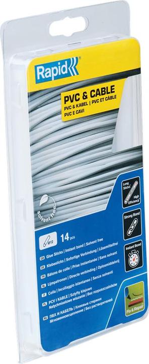 Rapid PVC & cable glue sticks Ø12x190mm 14 pieces