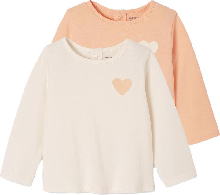 Vertbaudet 2er-Pack Baby Shirts mit Druckknöpfen BASIC