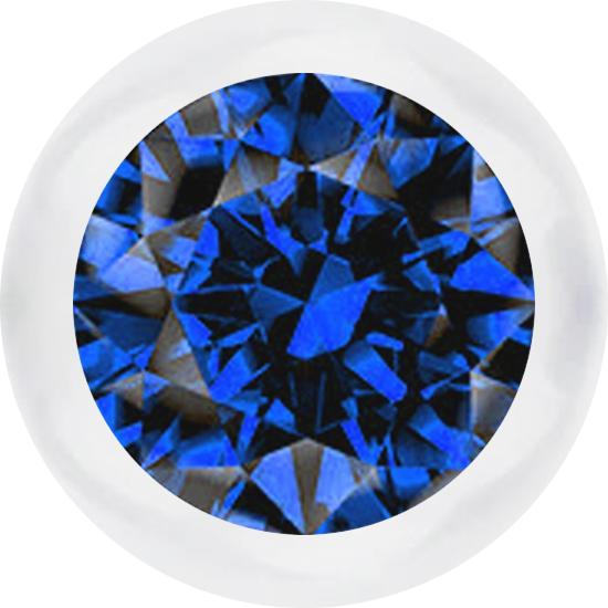 Star Piercing Micro Kugel transparent mit Kristall dunkelblau (Chirurgenstahl 316Lohne Messing, Bioflexohne Messing)
