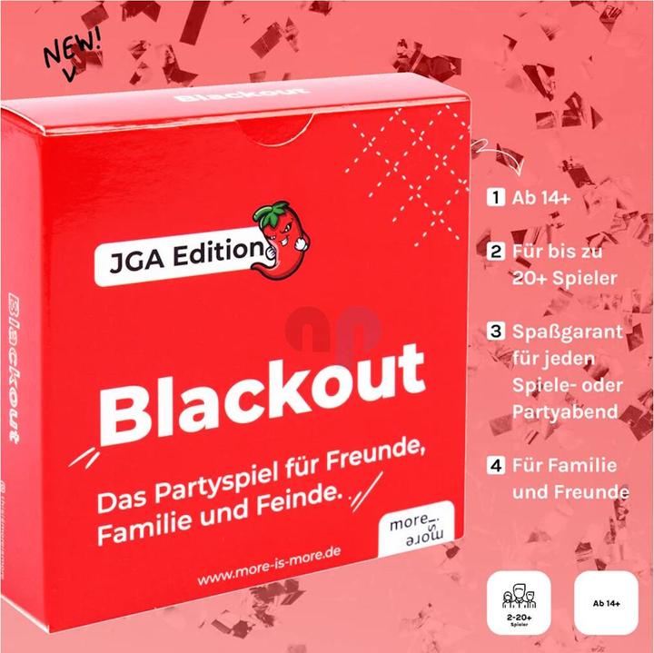Produktbild More is more Blackout - JGA Edition - Das Partyspiel für Freunde, Familie und Feinde (Deutsch)