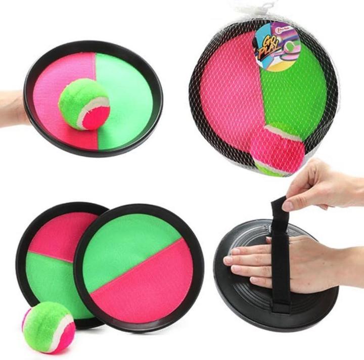 Actual product image Toi-Toys Catch ball game with Velcro fastener, 3 pieces.