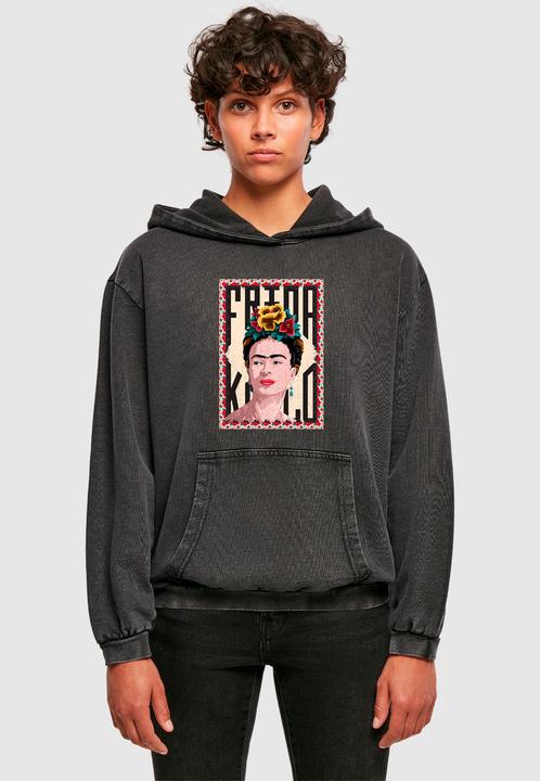 Produktbild Merchcode Ladies Frida Kahlo - Frame one Acid Washed Oversize Hoody - 178005 (L)