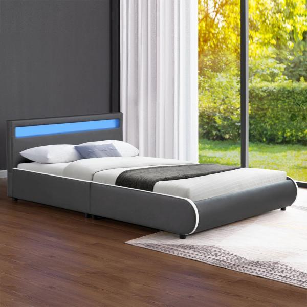 Produktbild Juskys Polsterbett Sevilla mit LED (140 x 200 cm)