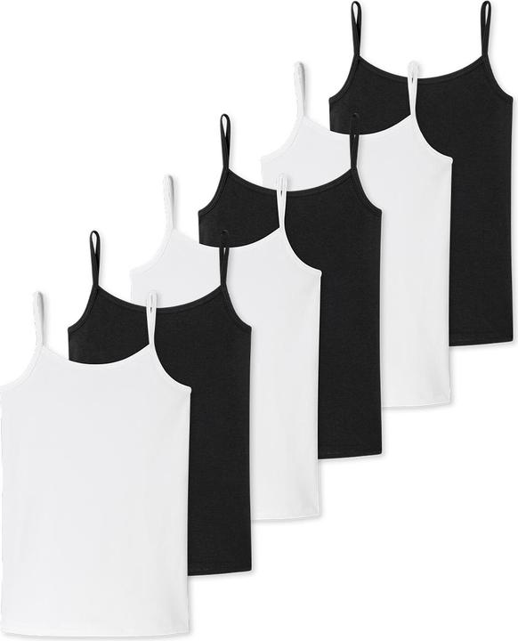 Produktbild Schiesser 6er Pack Teens Girls 95/5 Organic Cotton Spaghetti-Tops / Unterhemden (176)