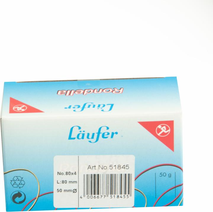 Läufer Gummibänder RONDELLA rot, Grösse: 80 x 4 mm Durchmesser 50 mm. (1 Stk.)