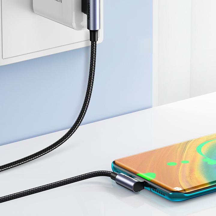 Produktbild Ugreen USB-C to USB-A 2.0 Angled Cable US176, 3A, 3m (Black) (3 m, USB 2.0)
