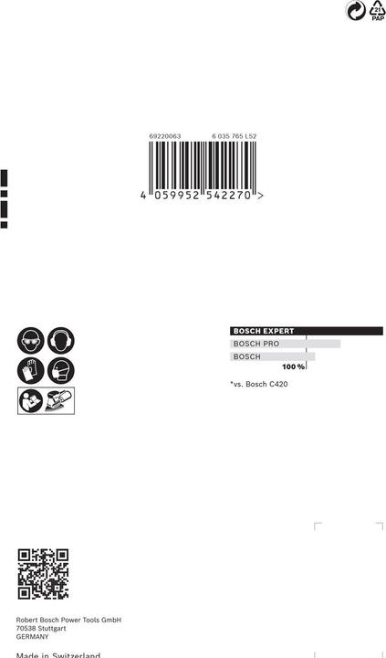 Produktbild Bosch Professional Zubehör EXPERT C470 Schleifpapier mit 11 Löchern für Multischleifer, 102 x 62 mm, 93 mm, G 180, 10-tlg. (180)