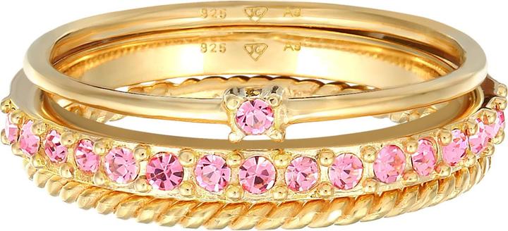 Produktbild Elli Ring Set Multi-Color Pastell Kristalle 925 Silber (62, 925 Silber)
