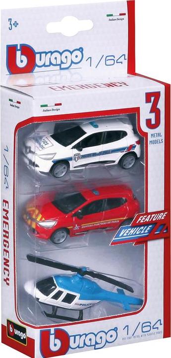 Immagine prodotto Burago CONFEZIONE 3 VEICOLI DI SOCCORSO 1/64