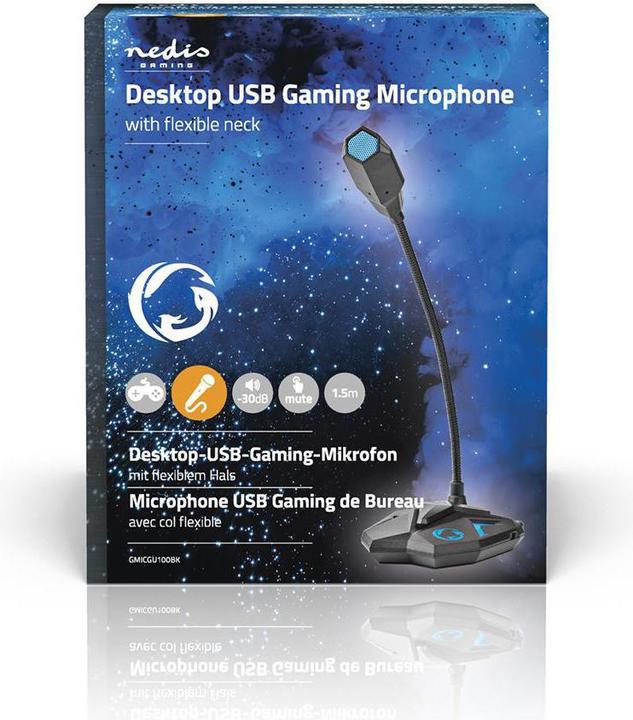 Image du produit Nedis Microphone de jeu pour ordinateur de bureau GMICGU100BK