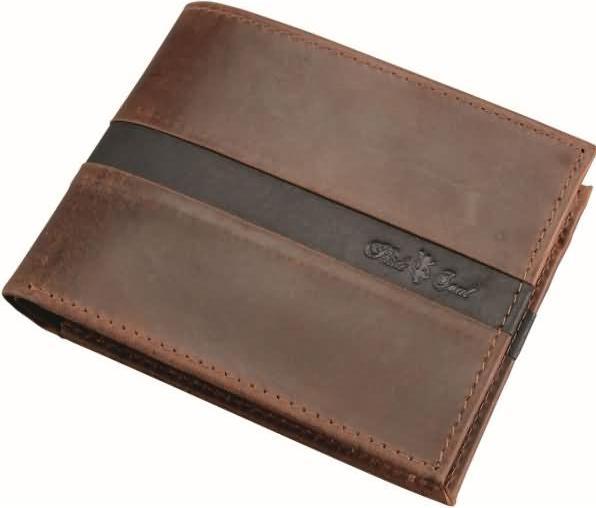 Image du produit Pridesoul Porte-monnaie, cuir, marron foncé, format paysage deux poches pour les billets, poche pour la