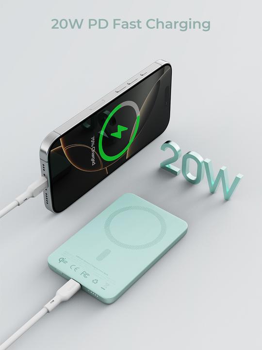 Produktbild Aukey MAG FUSION SLIM - Powerbank (5000 mAh, 18 W, 18 Wh)