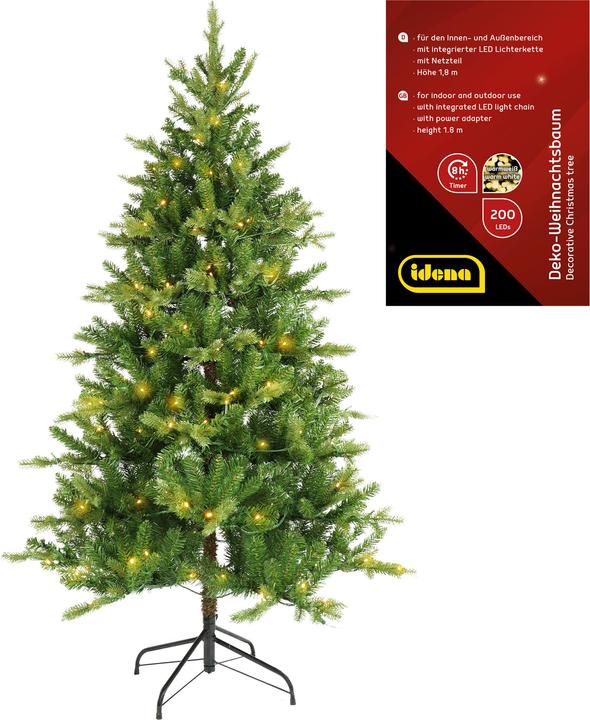 Actual product image Idena Christmas tree with LED 8h timer 180cm (180 cm)