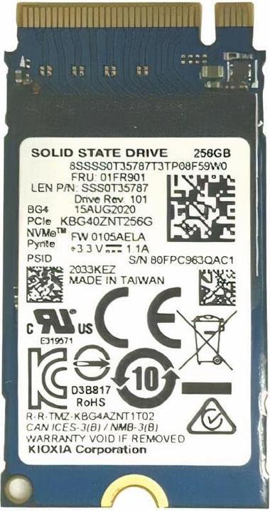 Lenovo SSD TOSHIBA BG4 256GB M.2 PCIe 2242 KBG40ZNT256G (256 GB, M.2 2242)