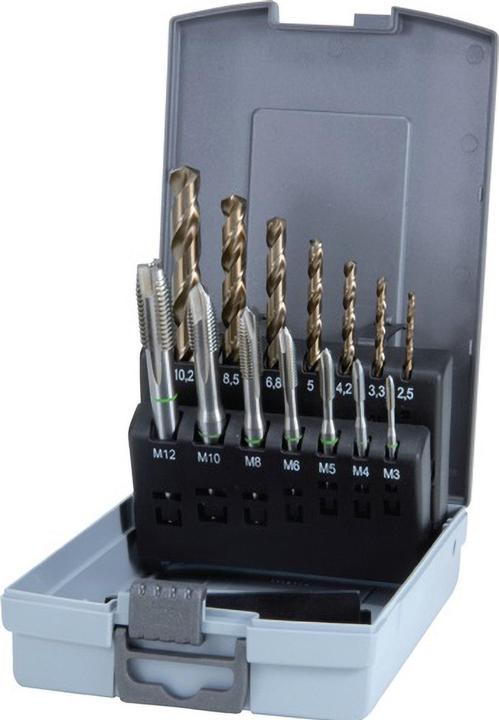 Actual product image Ruko Machine tap set HSSECo in ABS plastic case