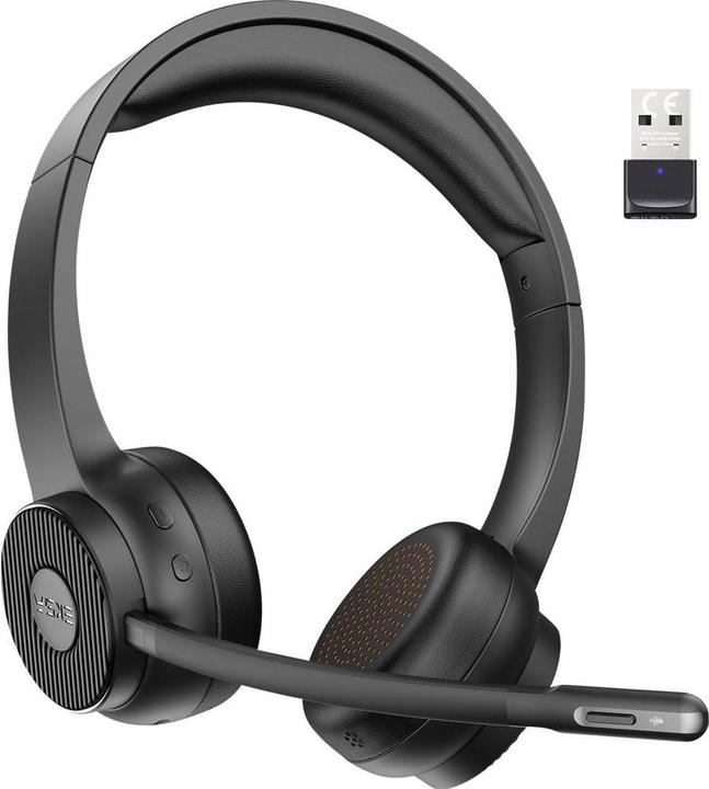 Produktbild Eksa H16 Computer On Ear Headset Bluetooth® Schwarz Noise Cancelling, Mikrofon (Kabellos, USB-A)