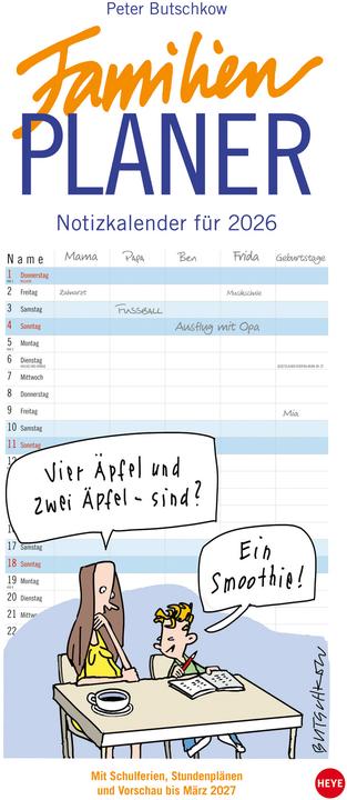 Produktbild Heye Familienplaner (21 x 45 cm, Harter Einband, Deutsch)