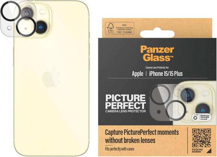 PanzerGlass PicturePerfect Camera Lens Protector (1 pièce(s), Apple iPhone 15, Apple iPhone 15 Plus)