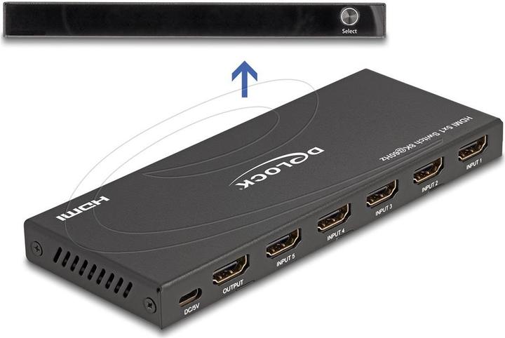 Image du produit Delock Commutateur HDMI 5 x HDMI in vers 1 x HDMI out 8K 60 Hz