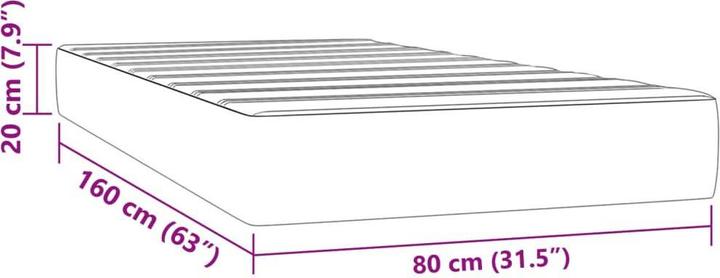 Produktbild VidaXL Taschenfederkernmatratze für Kinder Dunkelgrau 80 x 160 cm Stoff (80 x 160 cm, Federkern)