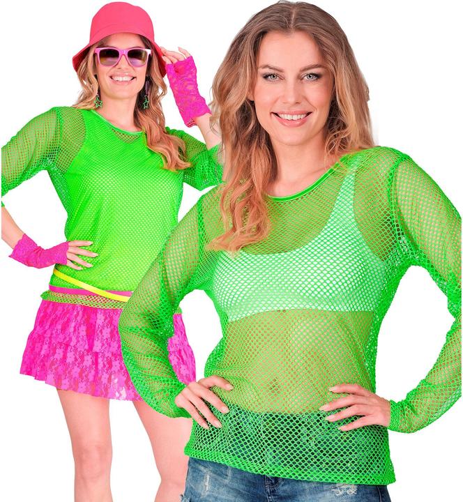 Image du produit Widmann T-shirt vert fluo en filet manches longues (S/M)