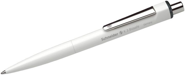 Produktbild Schneider Kugelschreiber K3 Biosafe, Strichstärke M, dokumentenecht, Biokunststoff, Schaft weiss,... (Weiss/Schwarz, 10 x)