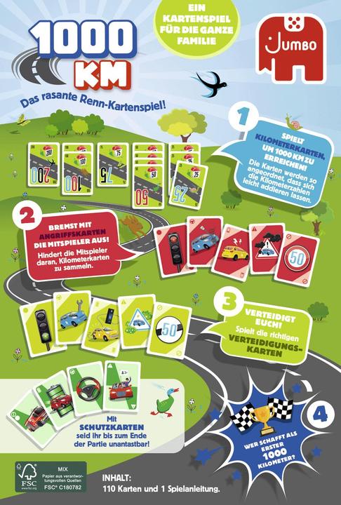 Actual product image Jumbo 1000 KM Card Game (German)