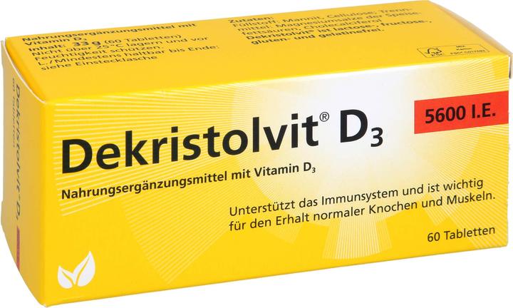 Immagine prodotto Dekristolvit D3 5600 compresse I.E., 60 compresse (60 Pezzo/i, Pillole, 60 g)