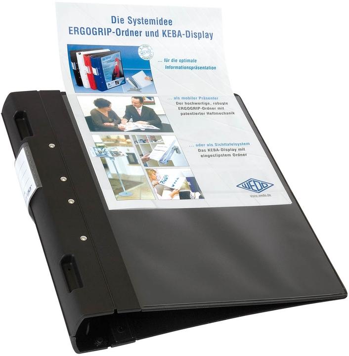 Actual product image Wedo ERGOGRIP presentation folder, 38 mm, black Front cover & back cover: black, DIN A4, filling height (A4, 38 mm, 1 Piece)