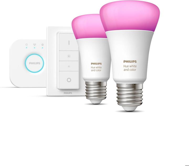 Philips Hue White & Color Ambiance BT Starterset (E27, 9 W, 806 lm, 2 x, F)