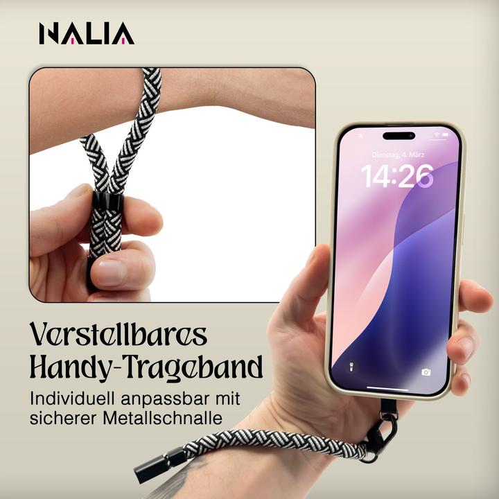 Produktbild Nalia Wristy Lanyard Handykette – Universal Trageband für Smartphones – Verstellbar, Soft & Elastisch