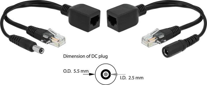 Produktbild Delock PoE Converter 9-57V passiv Set, 100Mbps, DC 5,5 x 2,5mm (802.3af (PoE), 45.60 W)