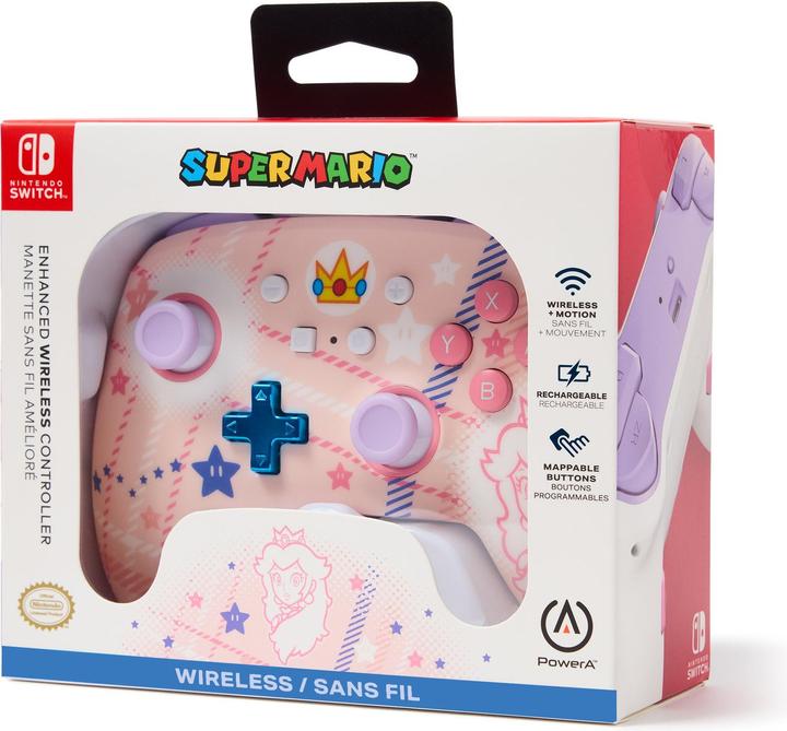 Produktbild PowerA Enhanced Wireless Controller Princess Peach Plaid (Switch OLED, Switch Lite, Switch)