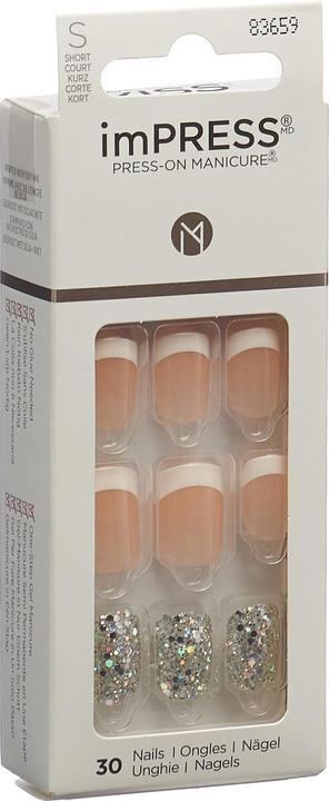 Immagine prodotto KISS Set di unghie artificiali Time Slip 30 pezzi (Unghie artificiali, Bianco, Trasparente)