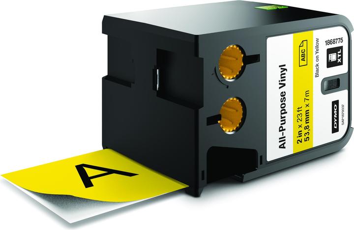 Dymo XTL Schriftband, Vinyl (5.40 cm, Gelb)