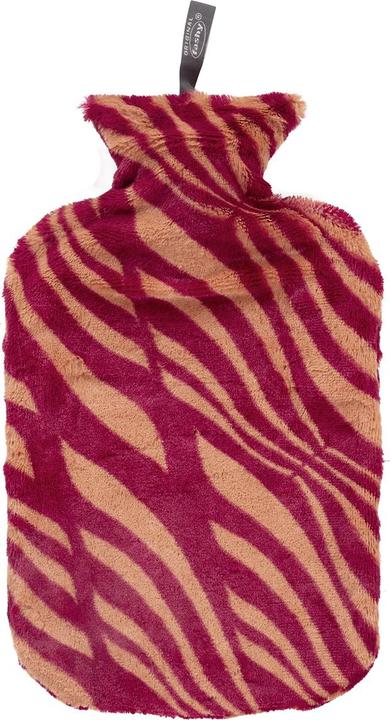 Image du produit Fashy bouillotte housse polaire rouge/apricot avec velcro thermoplastique (2 l)