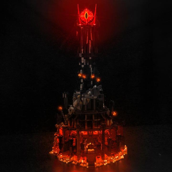 BrickBling Set di luci a LED per LEGO Il Signore degli Anelli: Barad-dûr (10333) incluso telecomando