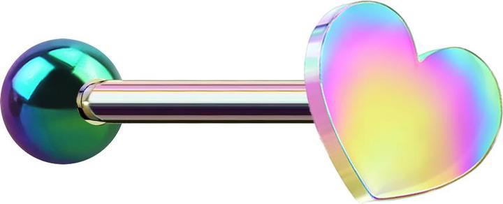 Produktbild Star Piercing Micro Barbell farbig mit Kugel und Herz (Chirurgenstahl 316L, ohne Messing)