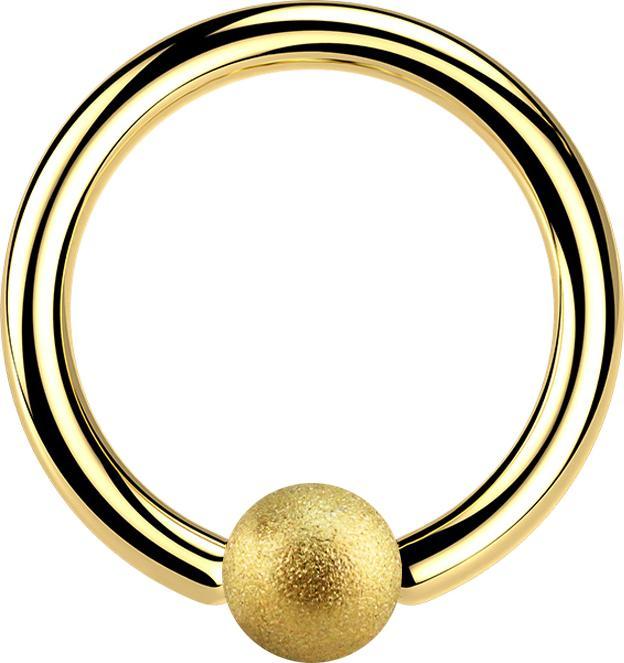 Produktbild Star Piercing Ball Closure Ring vergoldet gesprenkelt (Chirurgenstahl 316L)