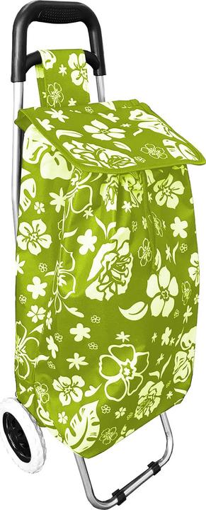 Produktbild Mojawo Einkaufstrolley Lemon-Grün mit Blumenmuster + Rädern / klappbar