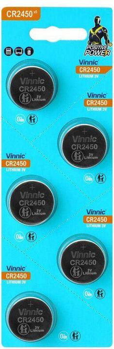 Produktbild Vinnic Lithium-Knopfzelle, CR2450 (5 Stk., CR2450, 560 mAh)