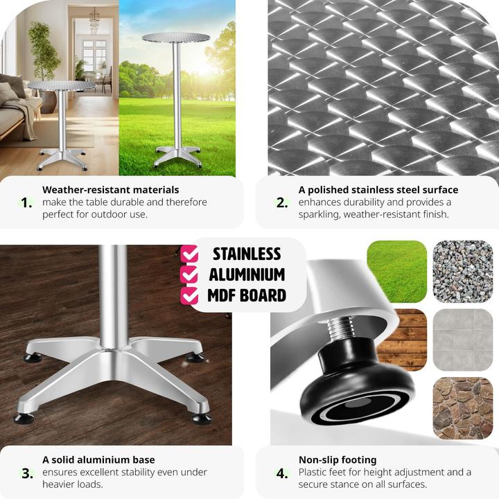 Produktbild tectake Bistrotisch (Ø 60 x 110 cm)