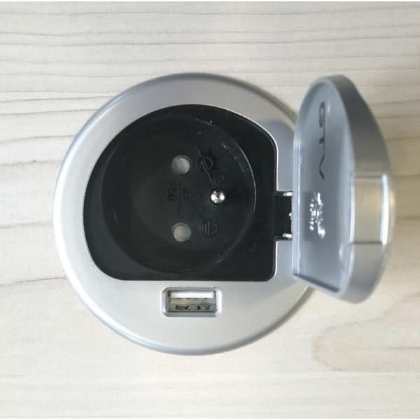 Immagine prodotto Kerkmann Presa da tavolo singola Move 190,0 cm argento con presa USB (1 x, 1.90 m)