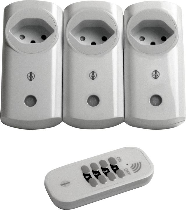 Image du produit Steffen INTERTECHNO Kit radio avec 3x prises intermédiaires + émetteur portable ITI-3 (max. 2300W) ws