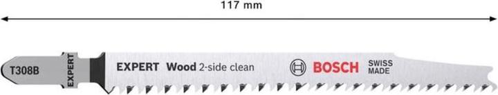 Produktbild Bosch Professional Zubehör EXPERT ‘Wood 2-side clean’ T 308 B Stichsägeblatt, 5 Stück