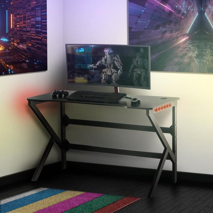 Actual product image CLP Gaming table Lewiston K LED, red
