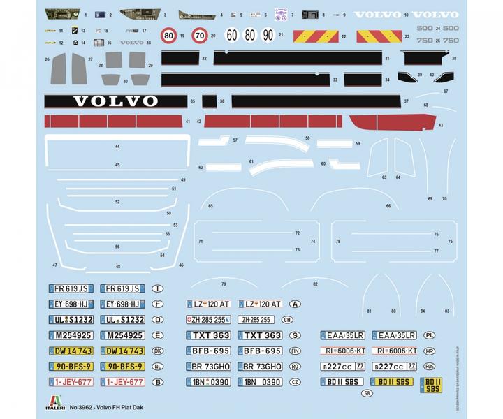 Valeurs nutritives et ingrédients 1:24 VOLVO FH Plat Dak