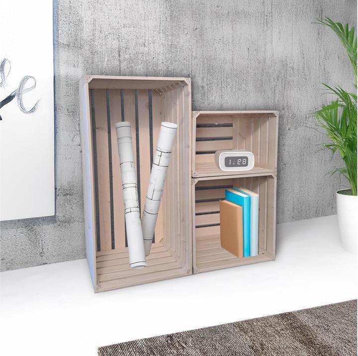Actual product image Holz Zollhaus Holzharasse Weiss, 23.3 x 35 x 32 cm