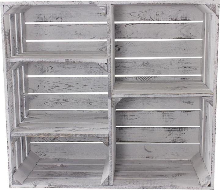 Holz Zollhaus Regal Vintage Shabby, Weiss, 77 x 68 cm (34 x 68 x 77 cm)