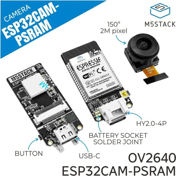 Image du produit M5Stack Module de caméra ESP32-CAM PSRAM & Fisheye (Caméra)